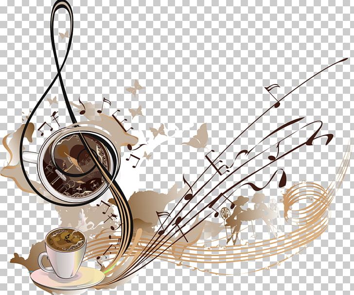 Coffee Cafe Musical Note Illustration PNG, Clipart, Cafe, Clef, Coffee, Coffee Bean, Coffee Cup Free PNG Download