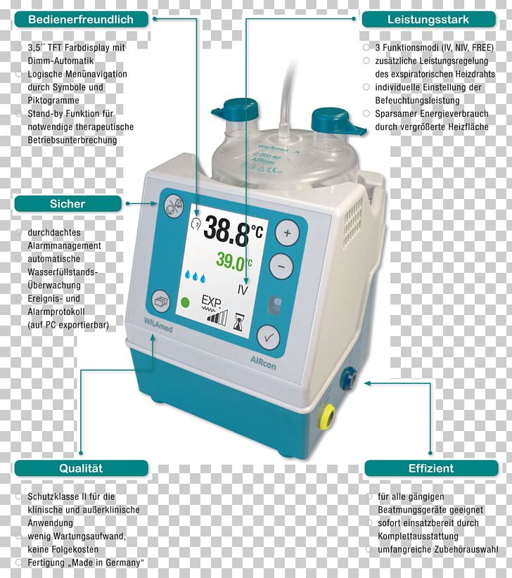 Humidifier Respiratory Gas Humidification Medical Equipment Medicine Mechanical Ventilation PNG, Clipart, Aircon, Air Conditioning, Biomedical Engineering, Brand, Hardware Free PNG Download