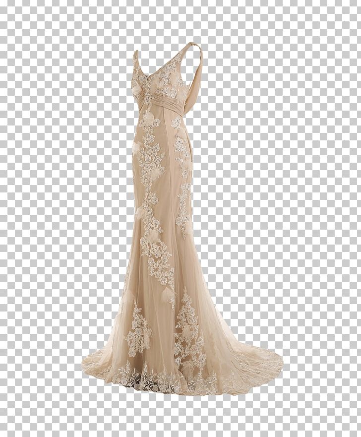Wedding Dress Evening Gown Ball Gown PNG, Clipart, Backless Dress, Ball Gown, Beige, Bridal Clothing, Bridal Party Dress Free PNG Download