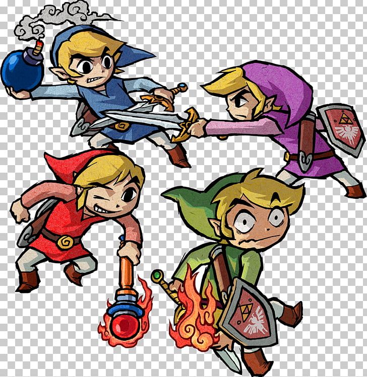 The Legend Of Zelda: Four Swords Adventures The Legend Of Zelda: A Link To The Past And Four Swords The Legend Of Zelda: The Minish Cap PNG, Clipart, Area, Art, Artwork, Cartoon, Fictional Character Free PNG Download