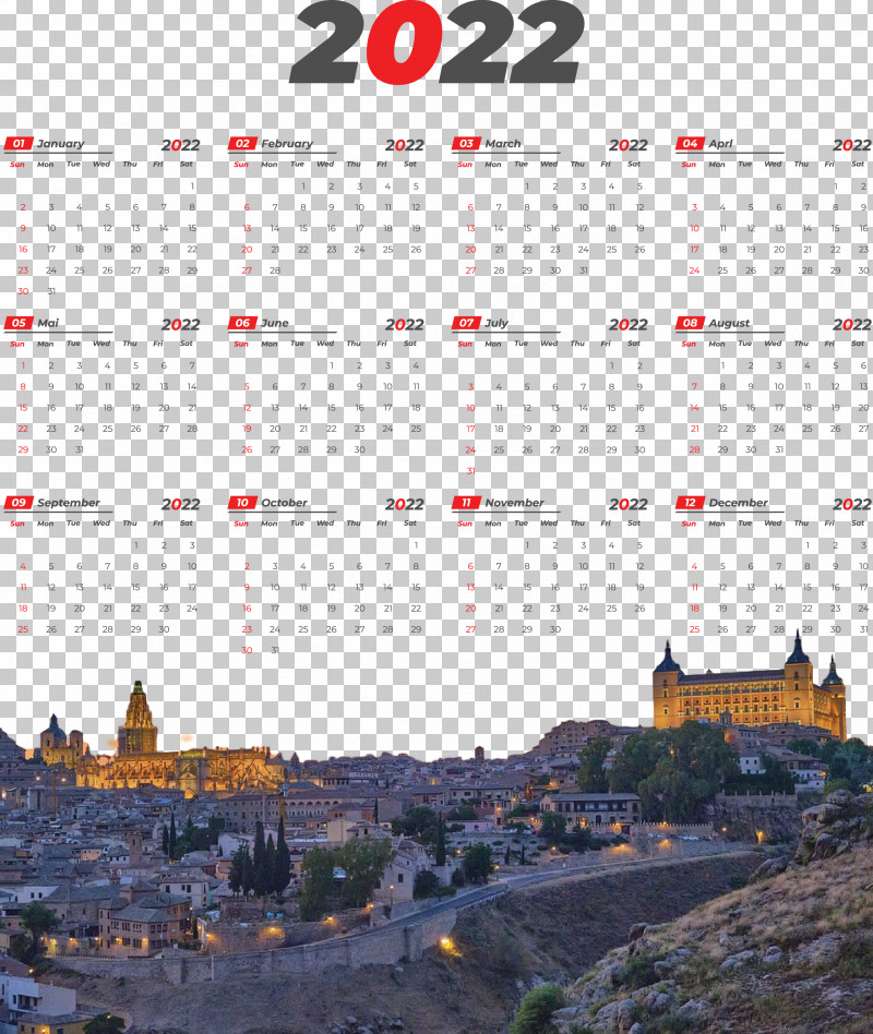 Printable Yearly Calendar 2022 2022 Calendar Template PNG, Clipart, Capital City, Madrid, Spain, Toledo, Tourism Free PNG Download