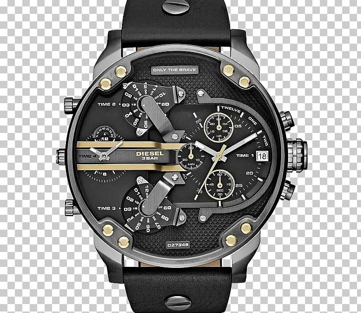 Diesel Mr. Daddy 2.0 Diesel Mega Chief Chronograph Watch PNG, Clipart, Accessories, Black Leather Strap, Brand, Chronograph, Daddy Free PNG Download