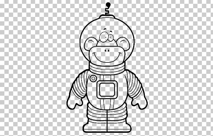Drawing Macaque Monkey Coloring Book PNG, Clipart, Animaatio, Area, Astronaut, Black And White, Cartoon Free PNG Download