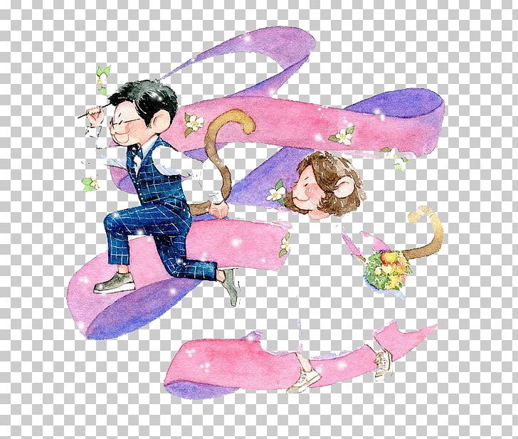 Watercolor Painting Cartoon Drawing Illustration PNG, Clipart, Art, Bride, Bridegroom, Cartoon Couple, Couple Free PNG Download
