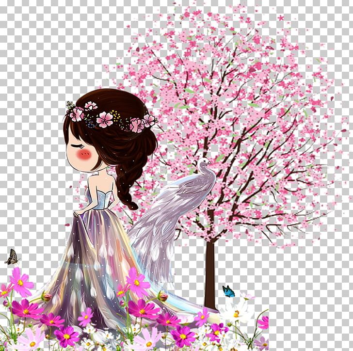 Cherry Blossom Tree PNG, Clipart, Black Hair, Branch, Cherry, Computer Wallpaper, Dream Free PNG Download