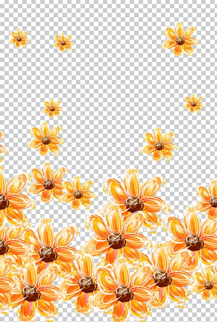 Yellow Painted Flower PNG, Clipart, Calendula, Color, Dahlia, Daisy Family, Design Free PNG Download