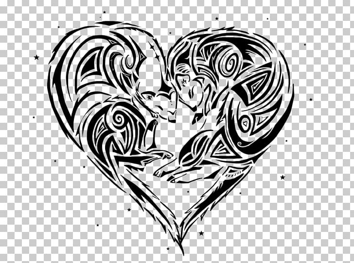 Ferret Mustela Heart Tattoo Drawing PNG, Clipart, Animals, Art, Black And White, Cartoon, Circle Free PNG Download
