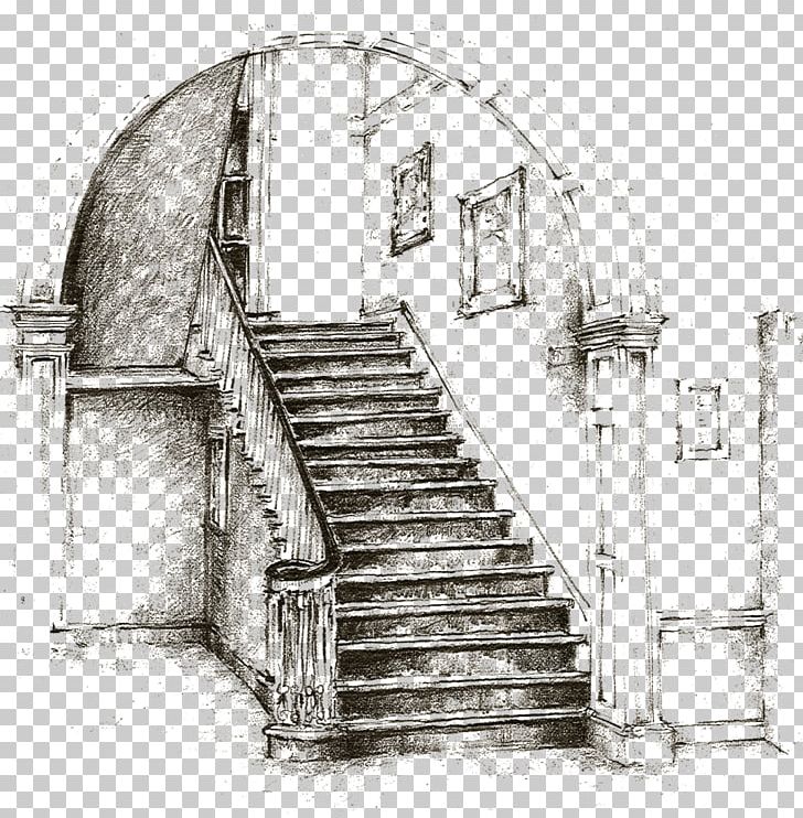 Stairs Drawing Carpentry Building Sketch PNG, Clipart, Arch, Architecture, Art, Artwork, Black And White Free PNG Download