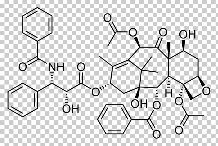 Paclitaxel Total Synthesis Cancer Chemotherapy Structure PNG, Clipart, Angle, Auto Part, Black And White, Cancer, Chemistry Free PNG Download