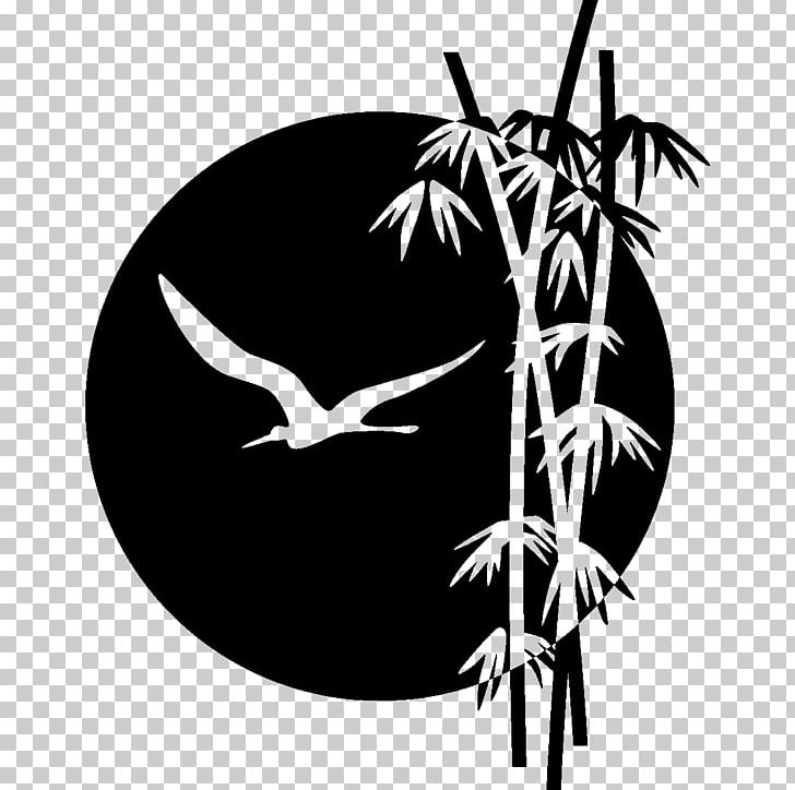 Wall Decal Bamboo Sticker PNG, Clipart, Asian Furniture, Bamboo, Bird, Black And White, Branch Free PNG Download