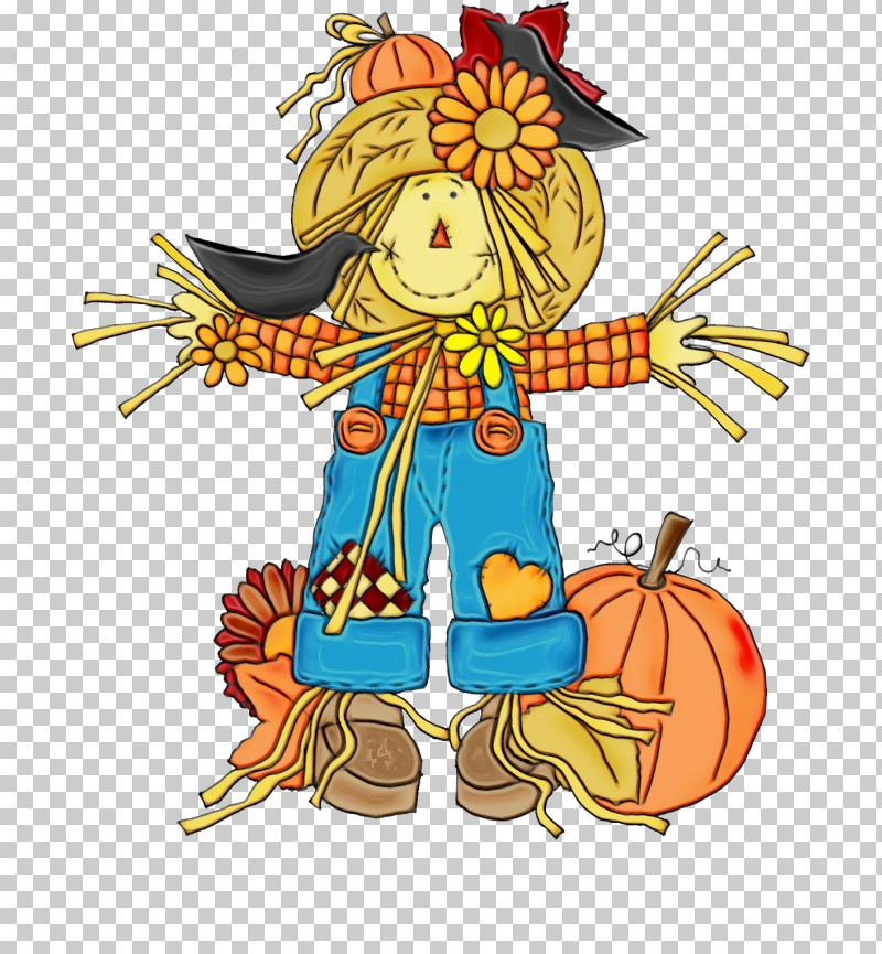 Cartoon Scarecrow Costume PNG, Clipart, Cartoon, Costume, Paint, Scarecrow, Watercolor Free PNG Download
