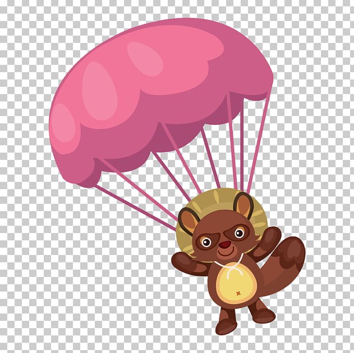 Raccoon Parachute Hat PNG, Clipart, Air Balloon, Animal Illustration, Animals, Balloon, Balloon Cartoon Free PNG Download