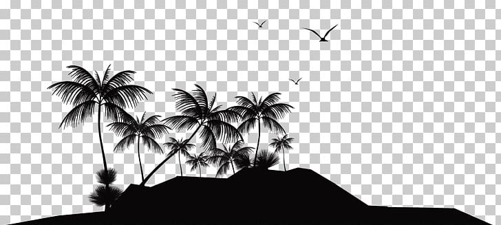 Silhouette Island Tropical Islands Resort PNG, Clipart, Art, Art Island, Beach, Black And White, Branch Free PNG Download
