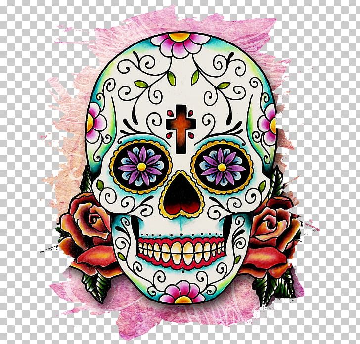 Calavera Skull Day Of The Dead Mexican Cuisine PNG, Clipart, Art, Bone, Calavera, Color, Day Of The Dead Free PNG Download
