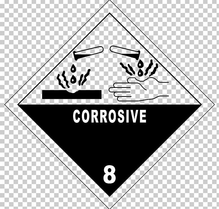 HAZMAT Class 8 Corrosive Substances Dangerous Goods Label Corrosion PNG, Clipart, Acid, Adr, Angle, Area, Black Free PNG Download