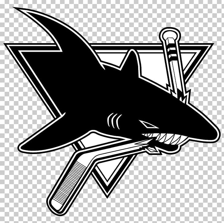 San Jose Sharks National Hockey League SAP Center At San Jose Ice Hockey Logo PNG, Clipart, Aircraft, Airplane, Angle, Black, Black And White Free PNG Download