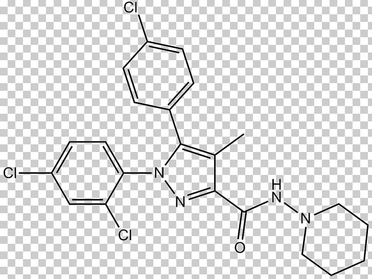 Rimonabant Cannabinoid Receptor Type 1 Cannabinoid Receptor Type 2 PNG, Clipart, Angle, Antagonist, Area, Auto Part, Black And White Free PNG Download