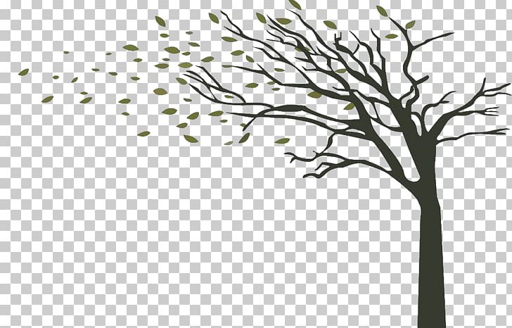 Tree Wind Branch Drawing PNG, Clipart, Autumn, Autumn Leaf Color, Autumn Leaves, Beautiful, Black And White Free PNG Download