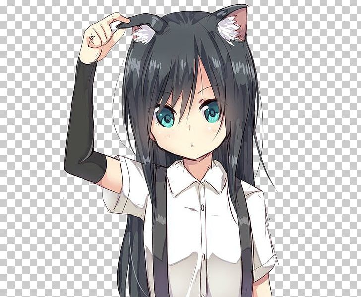 Catgirl Anime Chibi Kawaii PNG, Clipart, Animal Ears, Animals, Anime, Artwork, Black Free PNG Download