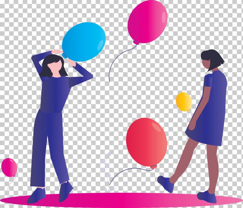 Party Partying Woman PNG, Clipart, Balloon, Conversation, Gesture, Interaction, Magenta Free PNG Download