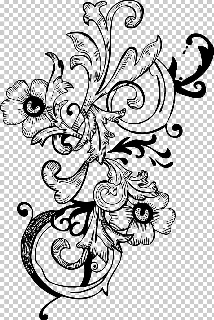 Drawing Floral Design Flower PNG, Clipart, Art, Artwork, Black And White, Brush, Cut Flowers Free PNG Download
