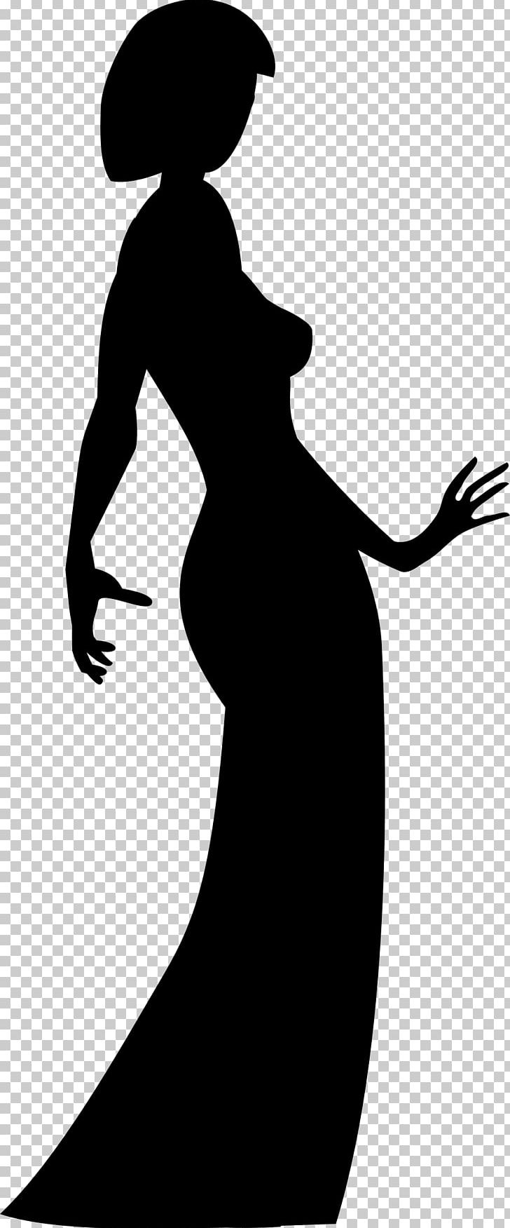 Woman Silhouette Dress Gown PNG, Clipart, Animals, Arm, Art, Black, Black And White Free PNG Download