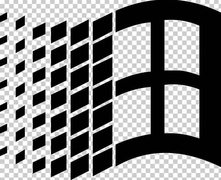 Microsoft Windows Windows 95 Windows 3.1x Windows 1.0 Microsoft Corporation PNG, Clipart, Angle, Black, Black And White, Brand, Graphic Design Free PNG Download