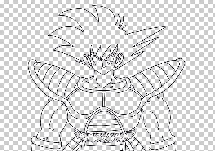 Goku Vegeta Gohan Line Art Drawing PNG, Clipart, Artwork, Black, Black And White, Cartoon, Character Free PNG Download