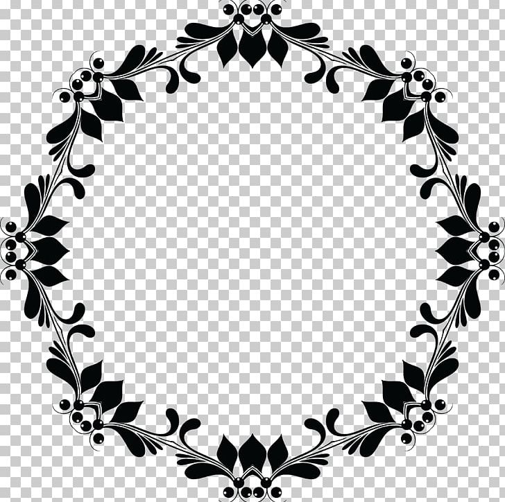 Flower Frames Black And White PNG, Clipart, Black And White, Branch, Broccoli, Circle, Clip Art Free PNG Download