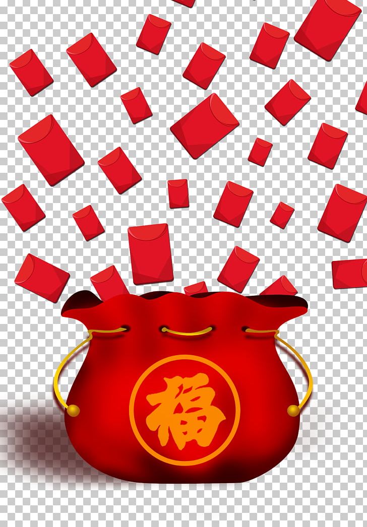 Red Envelope Fukubukuro Chinese New Year PNG, Clipart, Adult Child, Bag, Cartoon, Child, Chinese Free PNG Download