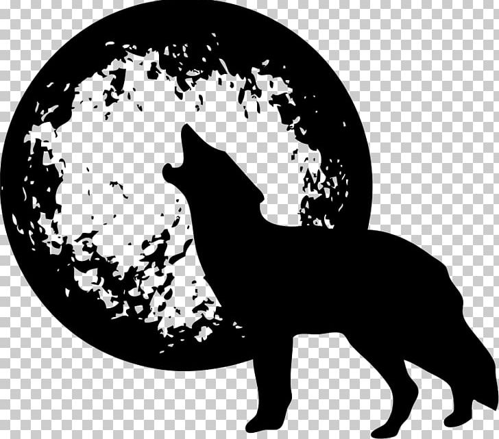 Dog Full Moon PNG, Clipart, Animals, Aullido, Black, Black And White, Carnivoran Free PNG Download