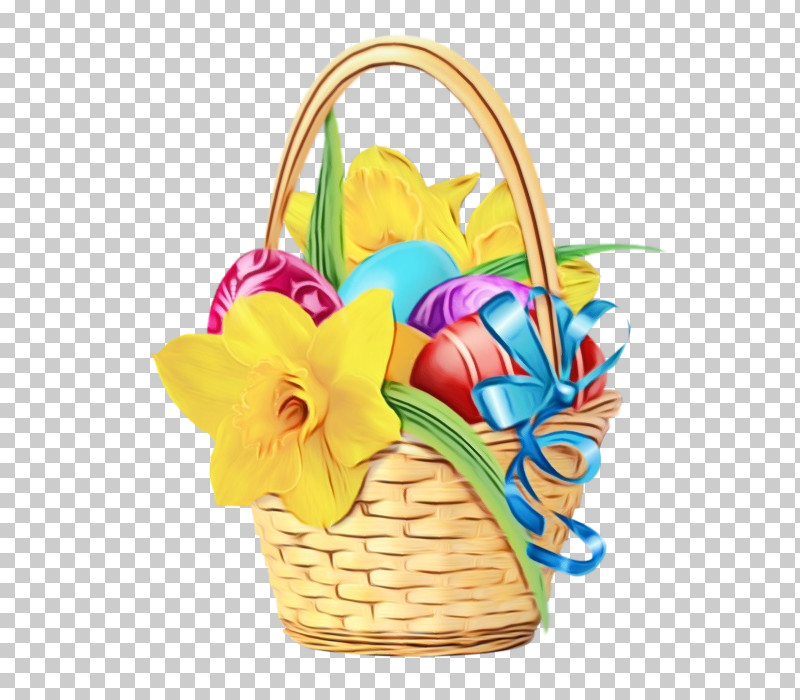 Yellow Gift Basket Basket Hamper Present PNG, Clipart, Basket, Easter, Flower, Gift Basket, Hamper Free PNG Download