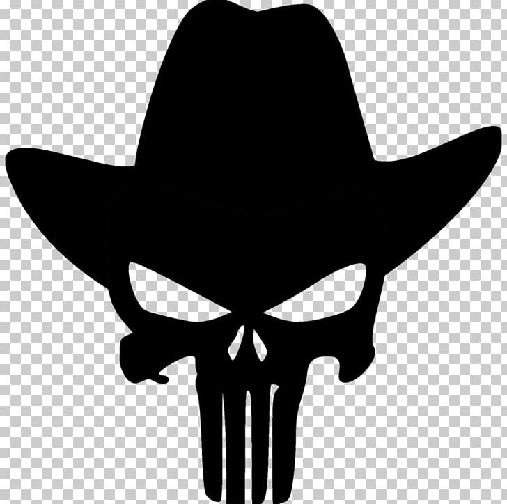 Punisher Human Skull Symbolism Cowboy Decal PNG, Clipart, Black And White, Bone, Cowboy, Cowboy Hat, Decal Free PNG Download