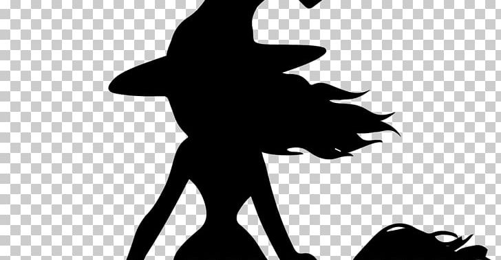 Silhouette Black And White Witchcraft PNG, Clipart, Animals, Black, Black And White, Broom, Fictional Character Free PNG Download