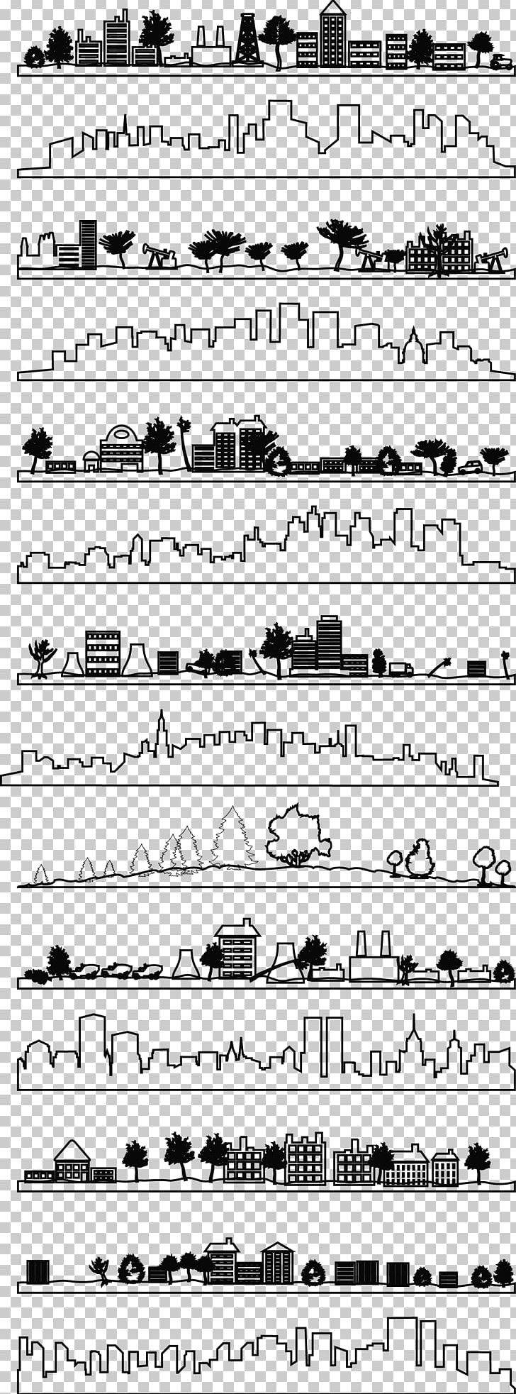 Silhouette City Drawing Line Art PNG, Clipart, Angle, Architecture, Area, Black, Black And White Free PNG Download