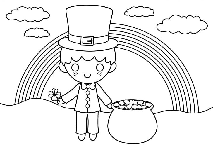 Ireland Coloring Book Leprechaun Saint Patrick's Day Child PNG, Clipart, Angle, Black, Cartoon, Child, Colored Pencil Free PNG Download