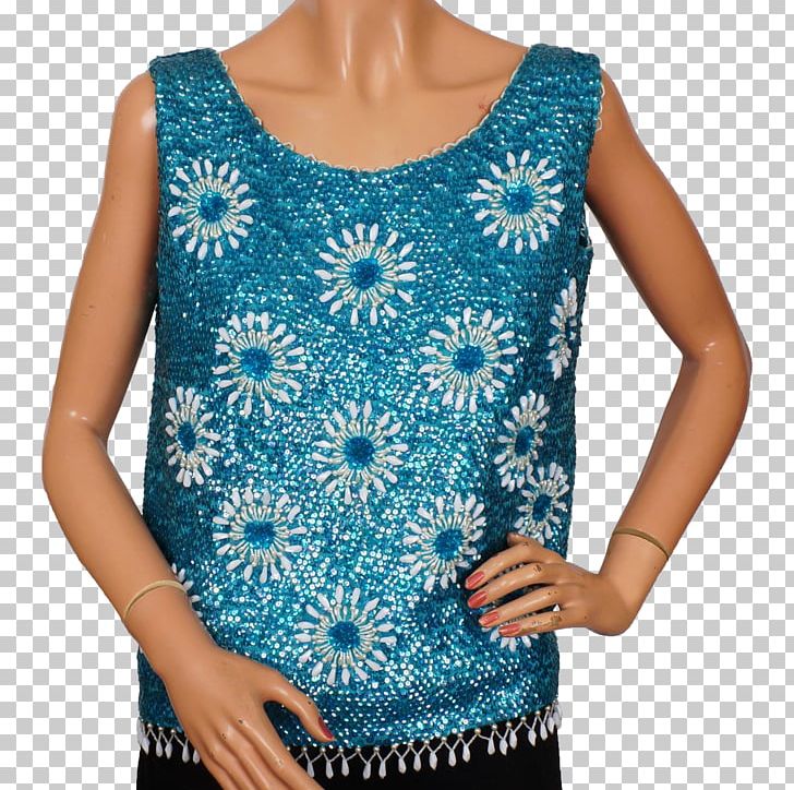 Top Sleeve Blue Vintage Clothing PNG, Clipart, 1960 S, Aqua, Bead, Blouse, Blue Free PNG Download