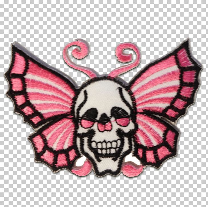 Embroidered Patch Skull Iron-on Embroidery PNG, Clipart, Applique, Bone, Butterfly, Calavera, Embroidered Patch Free PNG Download