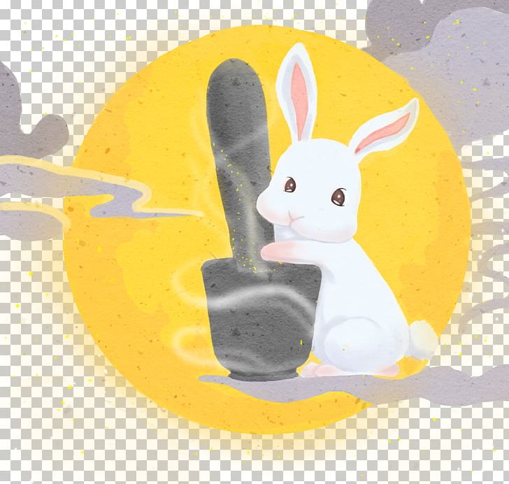 Cartoon Moon Rabbit Illustration PNG, Clipart, Animals, Art, Cartoon Rabbit, Clouds, Computer Wallpaper Free PNG Download