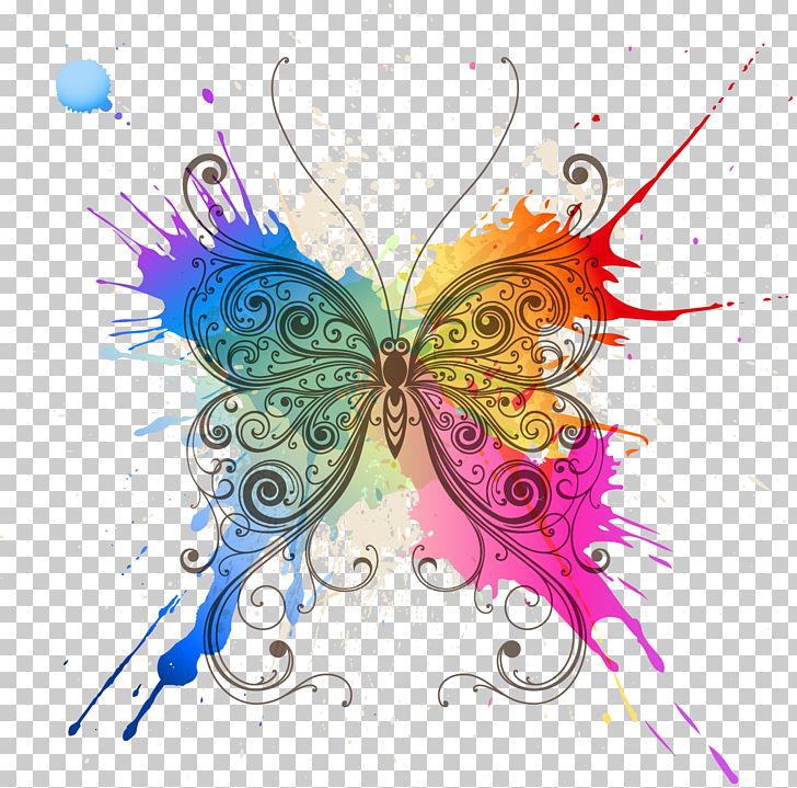 Butterfly Abstract Art Pattern PNG, Clipart, Abstract, Art, Butterflies And Moths, Color, Color Splash Free PNG Download