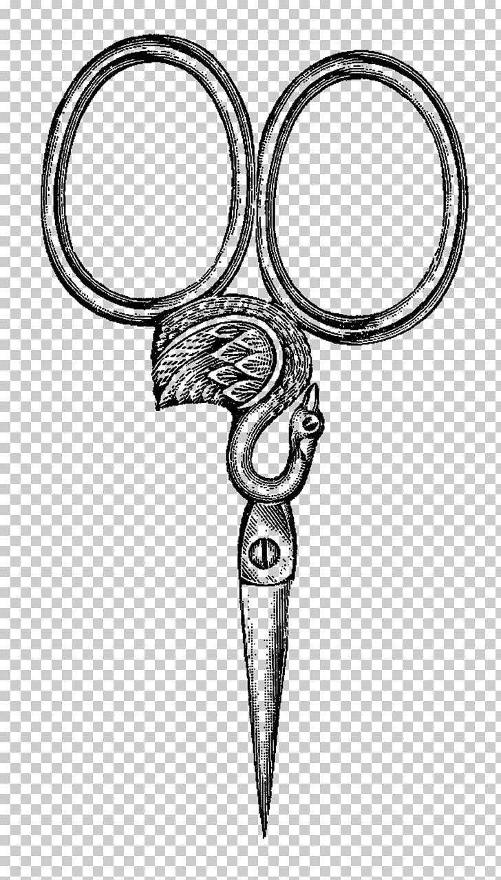 Scissors Hair-cutting Shears Drawing PNG, Clipart, Antique, Black And White, Body Jewelry, Digital Illustration, Drawing Free PNG Download