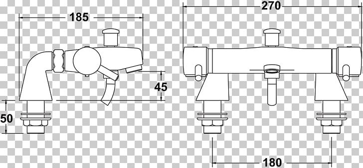 Thermostatic Mixing Valve Tap Shower Mixer Technical Drawing PNG, Clipart, Angle, Area, Bath, Black And White, Column Free PNG Download