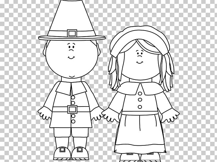 pilgrims and indians clipart black and white