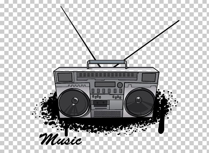 Drawing Boombox PNG, Clipart, Boombox, Cd Player, Compact Cassette, Drawing, Electronics Free PNG Download
