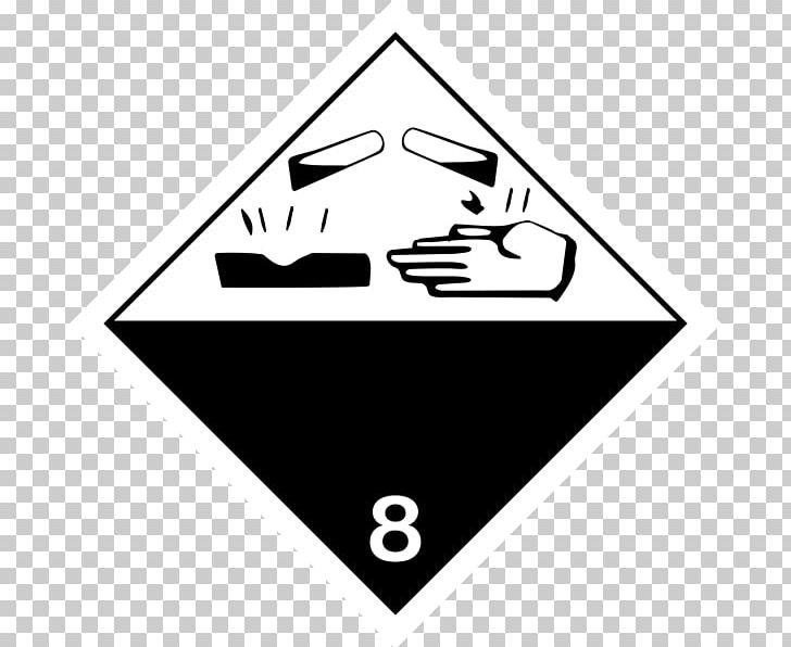 HAZMAT Class 8 Corrosive Substances Dangerous Goods Label Paper PNG, Clipart, Adr, Angle, Bla, Black, Corrosive Substance Free PNG Download