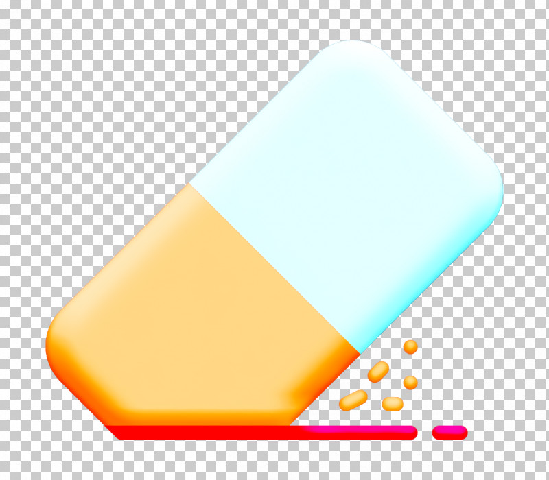 Eraser Icon Education Elements Icon PNG, Clipart, Education Elements Icon, Eraser Icon, Material Property, Orange, Rectangle Free PNG Download