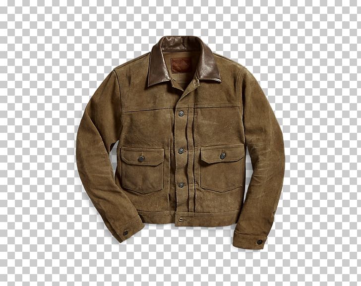 Leather Jacket Ralph Lauren Corporation Denim Suede PNG, Clipart, Beige, Clothing, Coat, Denim, Jacket Free PNG Download