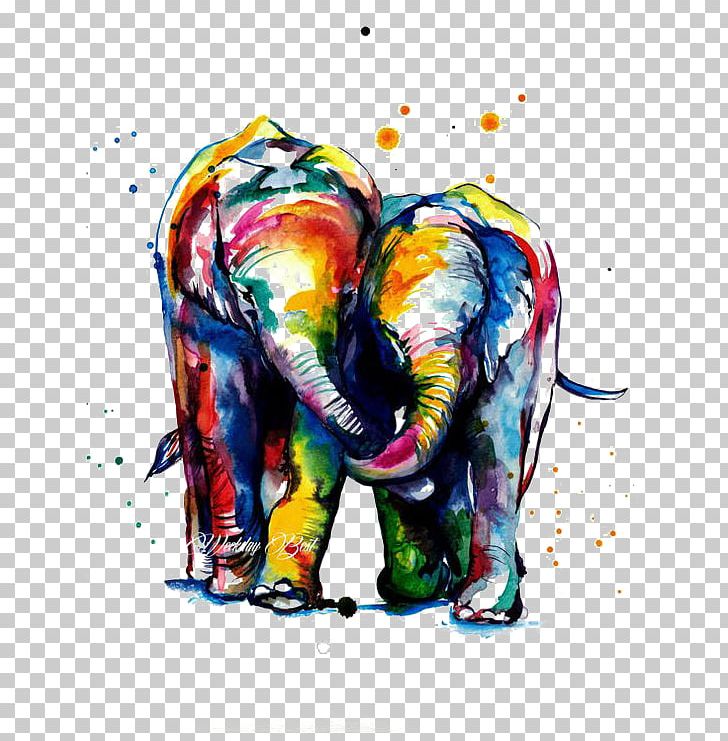 Canvas Print Watercolor Painting Printmaking Printing PNG, Clipart, African Elephant, Animal, Animals, Art, Artist Free PNG Download