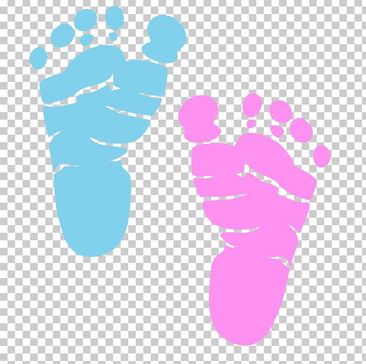 pink baby footprint clipart