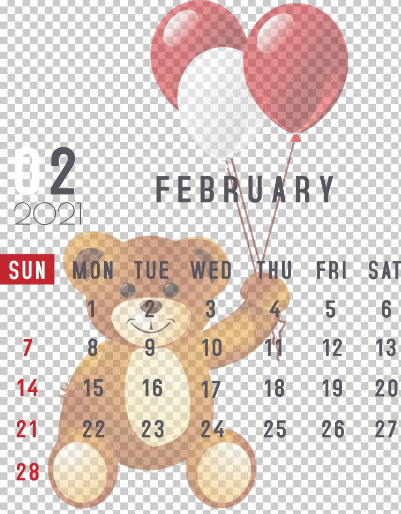 February 2021 Printable Calendar February Calendar 2021 Calendar PNG, Clipart, 2021 Calendar, Balloon, Cartoon, Geometry, Line Free PNG Download